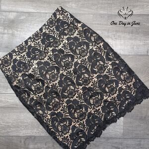 Midnight Velvet Lace Layered Pencil Skirt Size 12